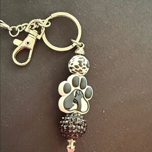 Black and White Paw Print Key Holder